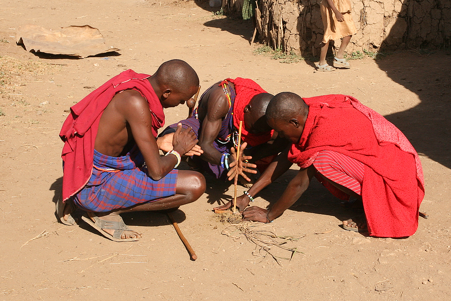 masai ,oheň, Kenya, Ammboseli